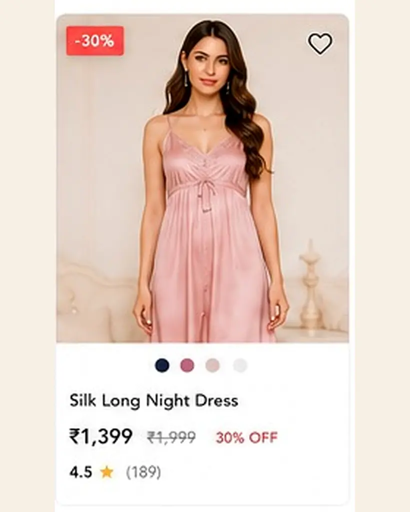 Silk Long Night Dress