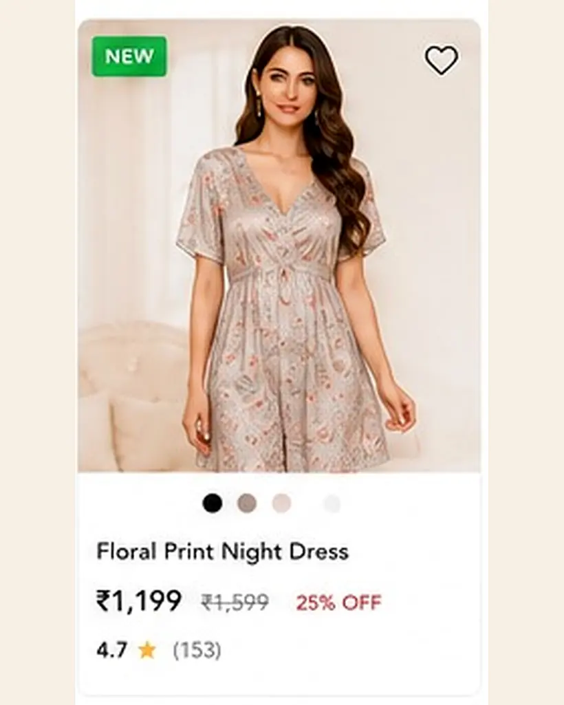 Floral Print Night Dress