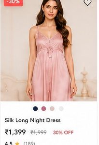 Silk Long Night Dress